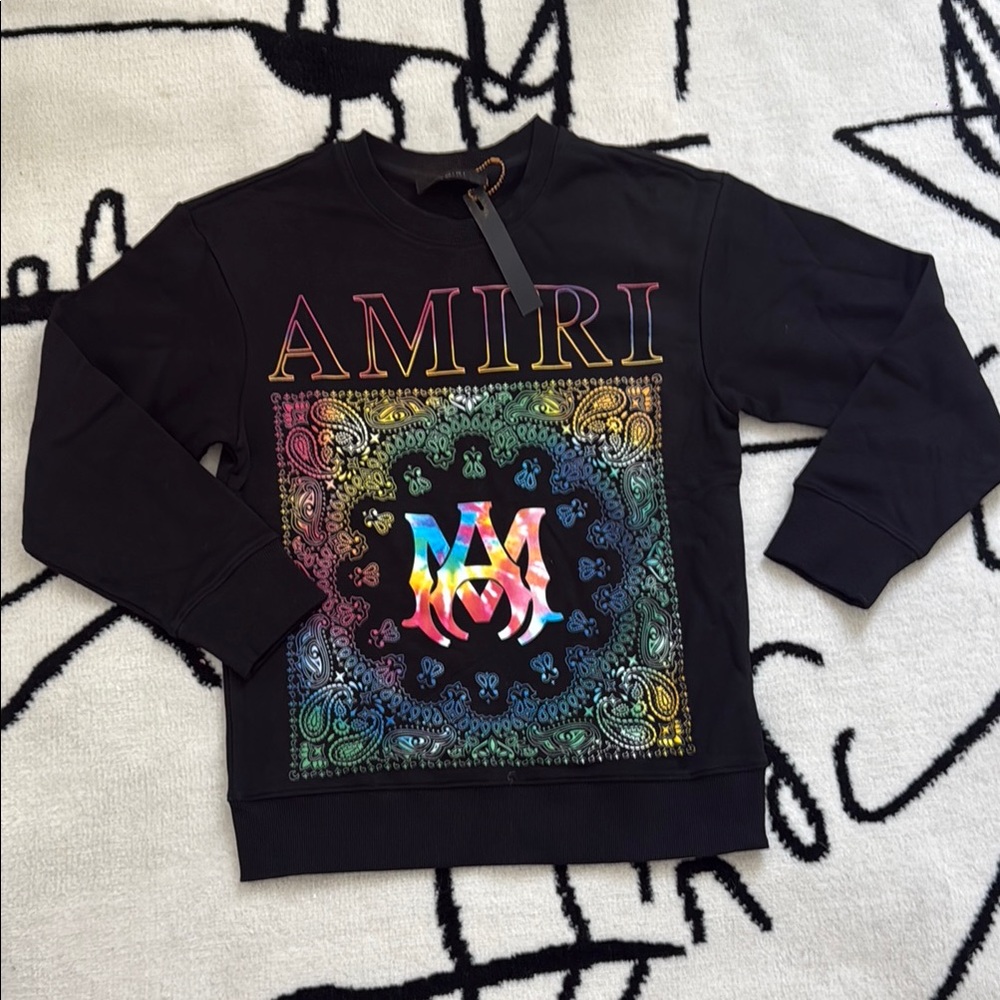 AMIRI Black Sweatshirt with Multicolor Graphic NWT S